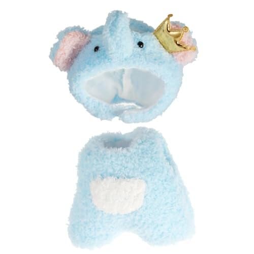 Clothes for 17cm Doll Accessories for 17cm Dolls Clothes Set for Doll Stylish Adorable Elephant Shape 2 PCS Set Hat Clothes for Dolls Accessories No Doll ElephantBlue