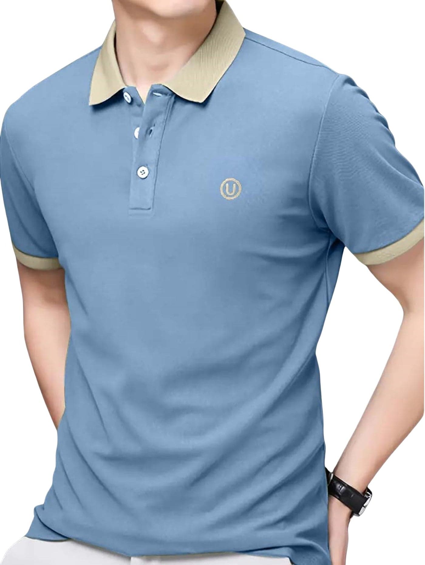 Lymio Men T-Shirt || T-Shirt for Men || Polo T Shirt (Polo-47-Skyblue-2XL)