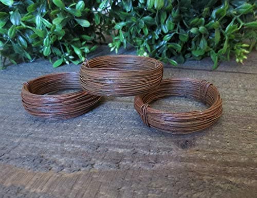 COLIBROX Decorative 3 Rolls 150 ft Total 24 Gauge Rusty Tin Wire Crafting Supplies