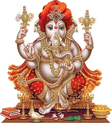 Rangoli Vinyl Religious Wall Sticker Multicolour Vinyl Medium Size 40cm or 50 cm Pack of 1 Sticker, Standard (Ganesha ji Modern Art 72)