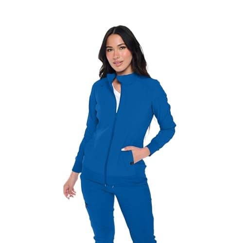 Monarch Uniforms Womens Scrub Jacket Zippered Warm-up Jacket Royal Blue
