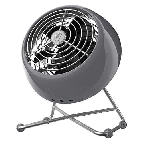 Vornado VFAN™ Mini Modern Vintage Fan, Retro Metal Air Circulator, Fan for Desk & Bedside, 2 Speeds, Adjustable Tilt, Personal Cooling with Targeted Airflow, Quiet Fan, Storm Gray