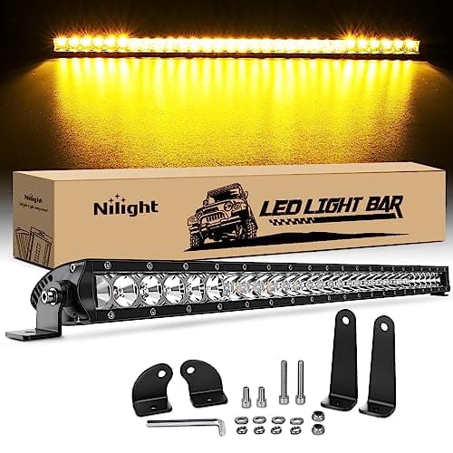 Nilight Led Light Bar Amber 31 Inch 150W Super Slim Spot Flood Combo 14500LM 3D Driving Fog Off Road Lights for Trucks Pickup SUV ATV UTV Boat 4x4 Van Camper2 Style Mounting