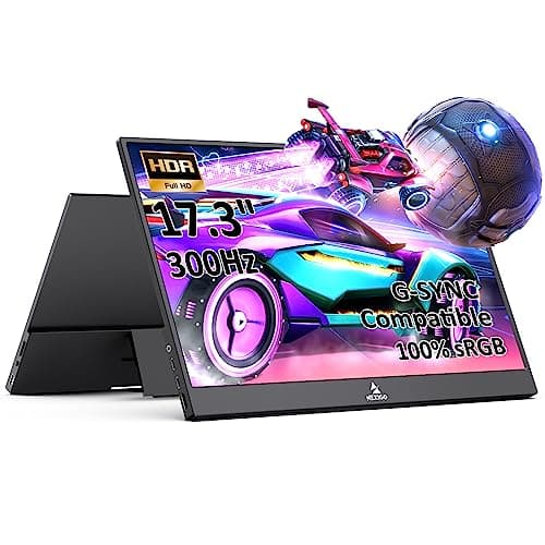 NexiGo 300Hz 173 Inch Portable Monitor NG17FGQS FreeSync GSYNC Compatible FHD IPS Gaming Display Dual Speakers Eye Care Screen with HDMIType C for Laptop PCMACConsole Builtin Kickstand