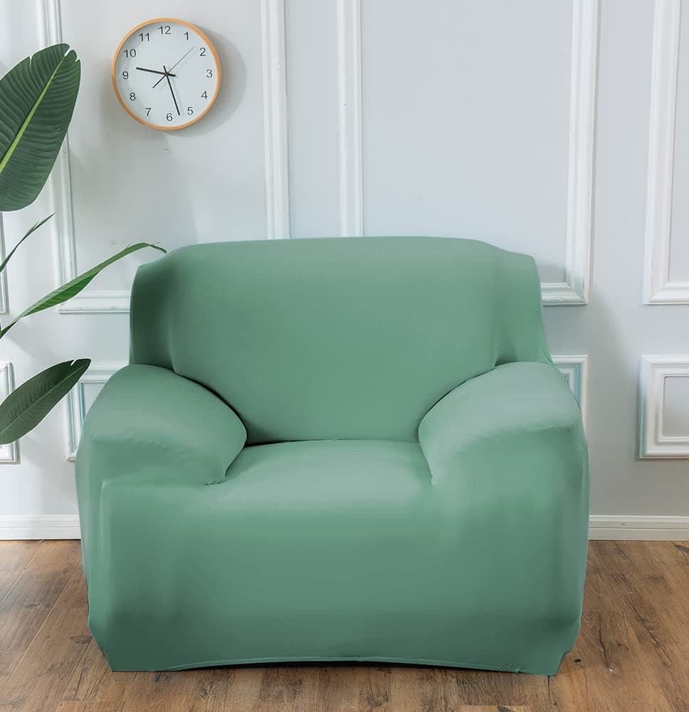 House of Quirk Polyester & Spandex Universal Solid Sofa Cover Big Elasticity Cover for Couch Flexible Stretch Sofa Slipcover (Teal Blue, Single Seater)