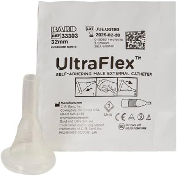50 Pack External Condom Catheter 32mm Rochester UltraFlex Self Adhering Silicone Intermediate 33003