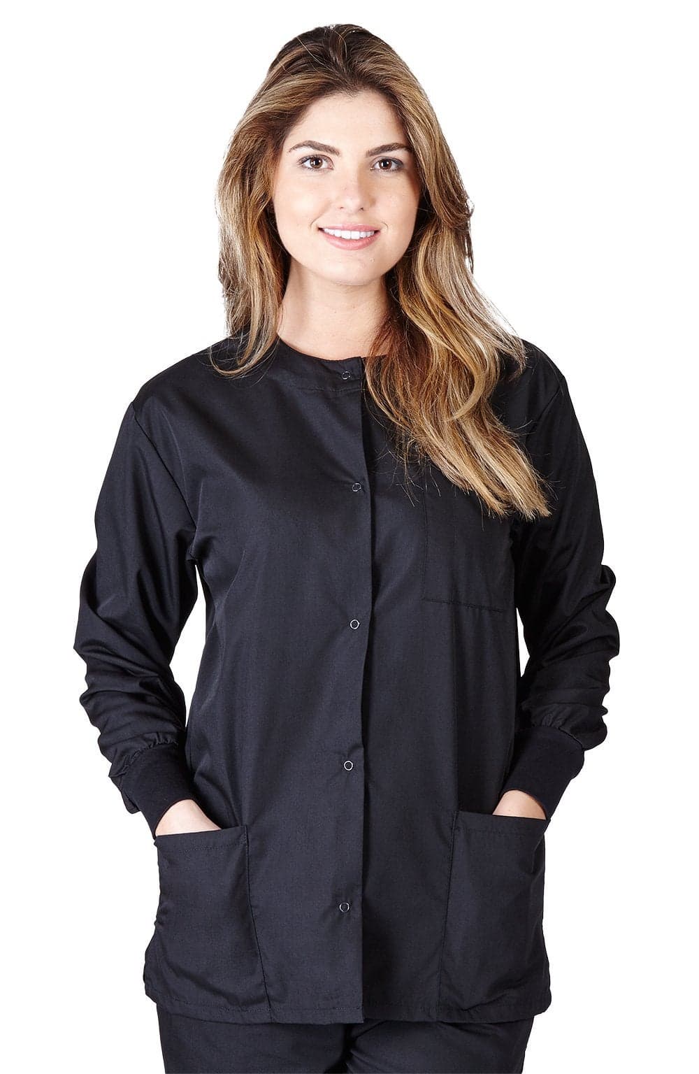 Natural Uniforms Warm Up Scrub Jacket-Black-XX-Large