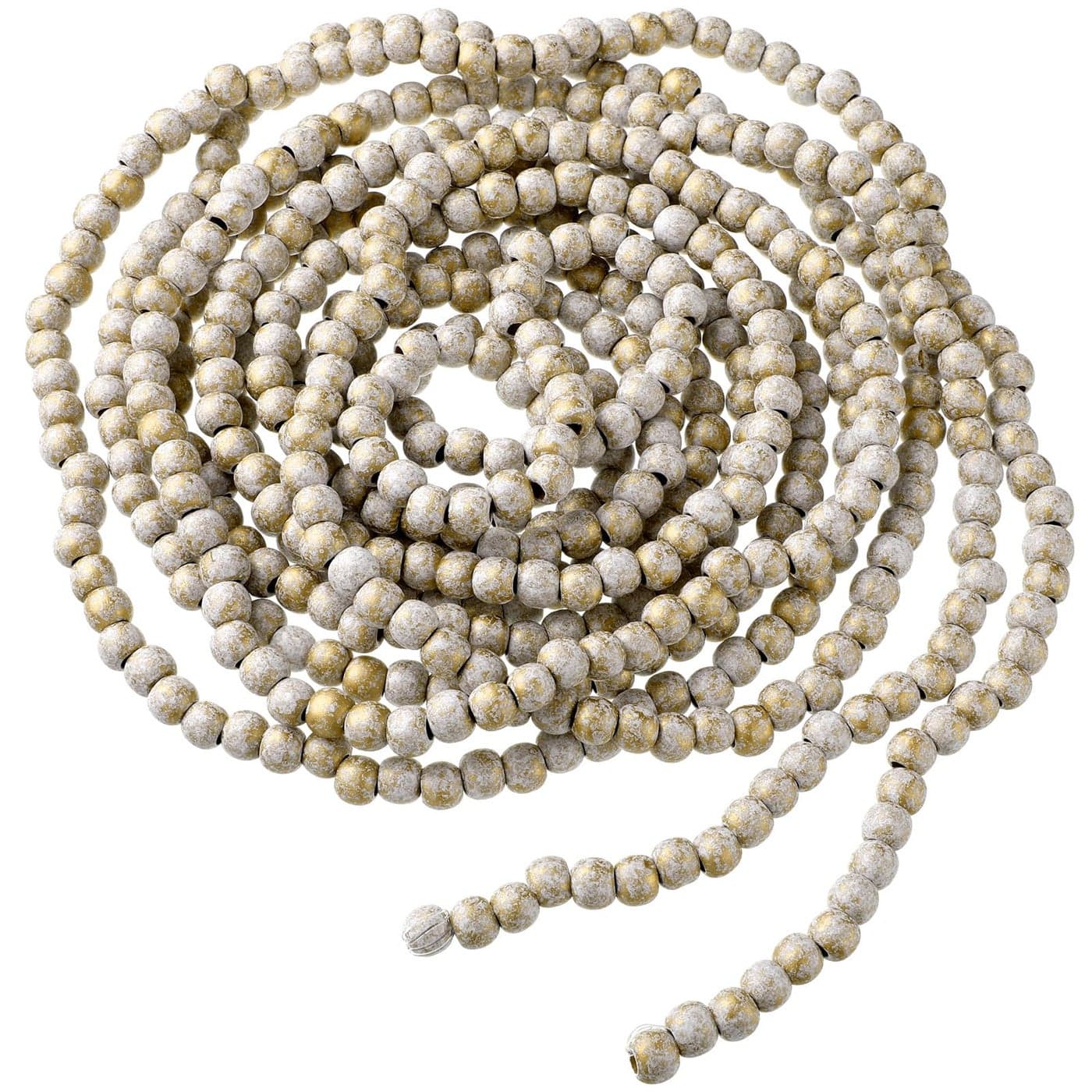 16 Feet Christmas Wood Bead Garland Wooden Bead Garland for Christmas Tree Holiday Decoration Gold