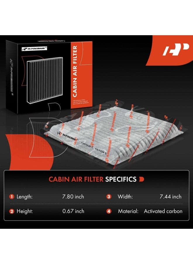 A-Premium 2-PC Cabin Air Filter w/Activated Carbon Compatible with Ford, Lincoln & Mazda - Edge 2007-2014, MKS 2009, MKX 2007-2015, MKZ 2008-2009, CX-9 2007-2015 - 2.0L 3.5L 3.7L - # 7T4Z-19N619-B