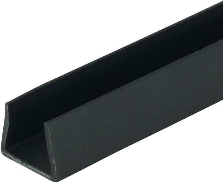 Outwater Plastics Black 12 Styrene Plastic UChannelCChannel 48 Inch Lengths Pack of 3