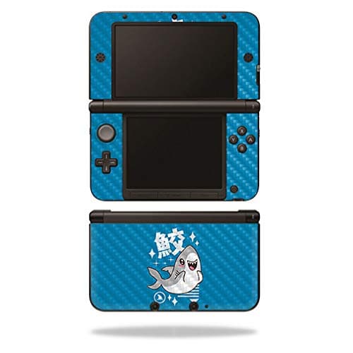 MightySkins Carbon Fiber Skin for Nintendo 3DS XL Original (2012-2014) - Shark Kawaii | Protective, Durable Textured Carbon Fiber Finish | Easy to Apply, Remove, and Change Styles | Made in The USA