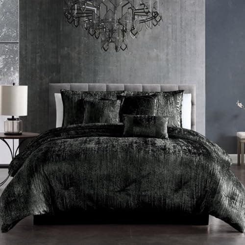Riverbrook Home Turin Comforter Set, King, Black, 7-Piece Set