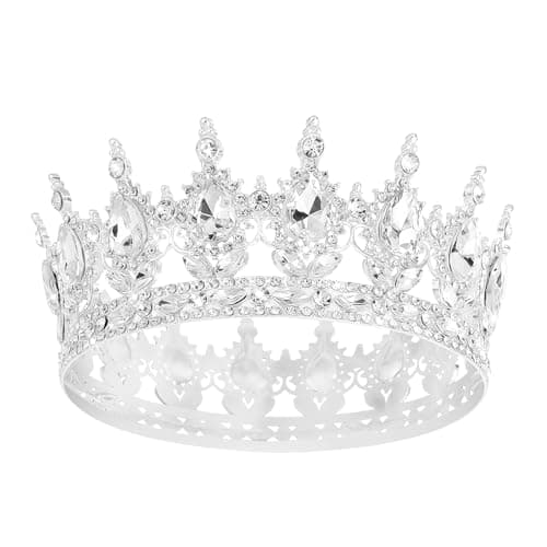 YOUlDIANZI Queen Crown Rhinestone Wedding Crowns and Tiaras for Women Costume Party Hair Accessories Princess BirthdayCrown Crystal BridalCrown (Gold White Crowns)