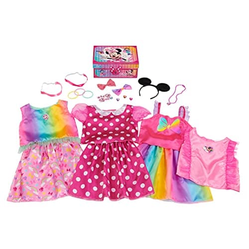 Disney Junior Minnie Mouse Bowdazzling DressUp and Pretend Play Trunk Fits Sizes 46X Kids Toys for Ages 3 Up Exclusive by Just Play