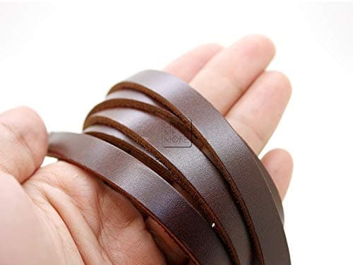 CRAFTMEMORE 2 Meters 78 Genuine Leather Strap Quality Cowhide Flat Leather for Lacing String DIY Bracelet Purse Strap Brown 10mm 38