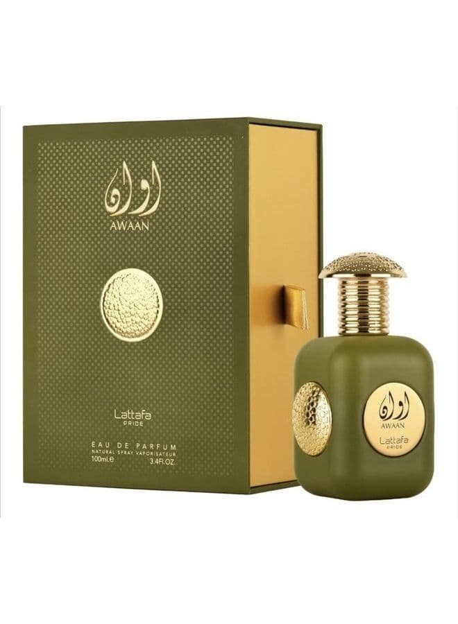 Awaan Gold Eau De Parfum Spray for Unisex, 3.4 Ounce