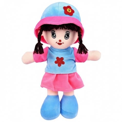 TOYTALES Addie Girl Plush Soft Doll | Huggable Stuffed Toy for Kids | Soft Doll for Boys & Girls | Cute Baby Doll Toy & Gift for 3+ Year Old Girls (Blue, 35cm)