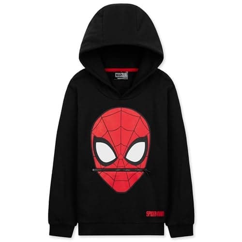 Marvel Boys Hoodie - Spiderman Hooded Sweatshirt Warm Soft Lounge Wear Activewear Pullover 3-12 Years - Gifts for Boys (4-5 Years, Black)