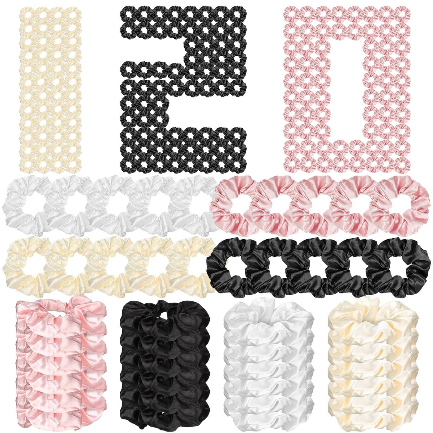 Yuxung 120 Pieces Silk Satin Scrunchies Satin Scrunchie for Women Elastics Hair Bands 3 94 Inches 4 Colors Hair Ties Ropes for Ponytail Holder for Girls Birthday Party Favors Gifts