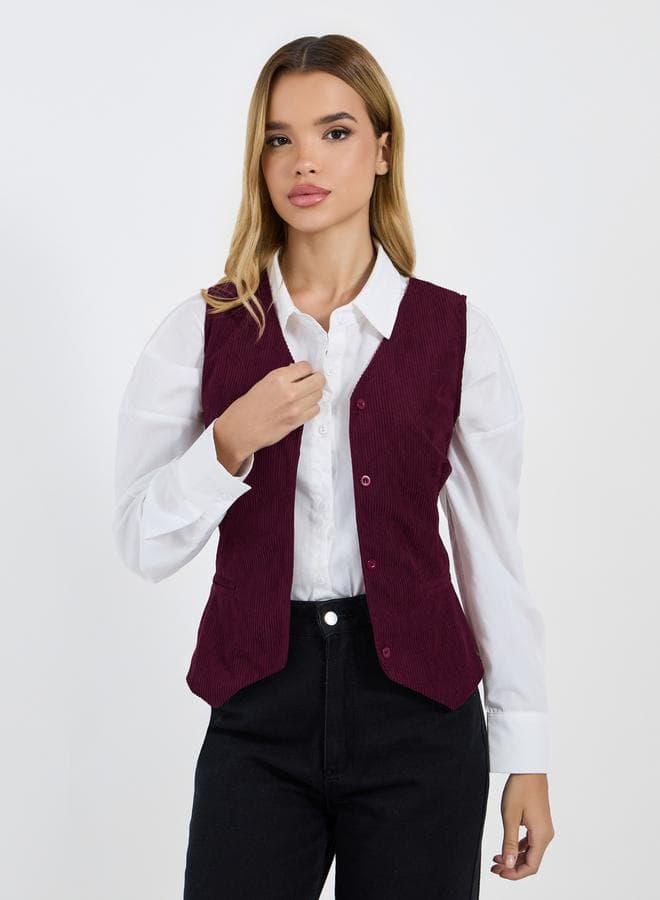 Styli Corduroy V Neck Waistcoat