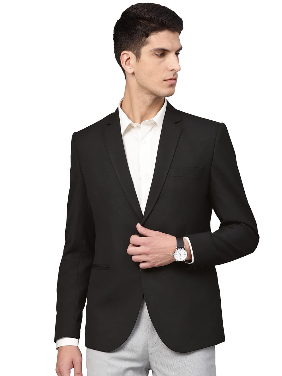 MANQ Men's Slim Fit Formal/Party Blazer Black, Formal Blazer