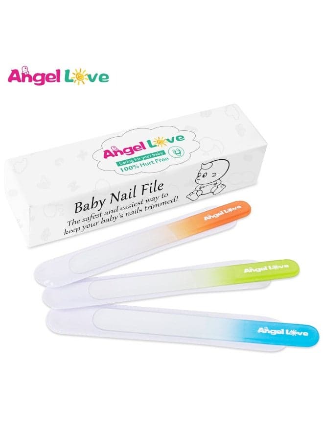 Baby Nail File, 3 Pack, Emery Board Glass, Crystal, Set for Newborns, Toddlers, Infant, Babies & Young Children, New Moms & Baby Shower,ZJC2
