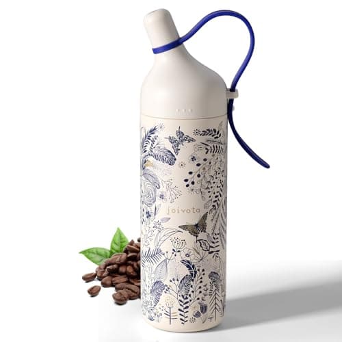 joiyota 26oz Ceramic lined Stainless Steel Water Bottle with Lid Straw 3D Floral Print Design Insulated LeakProof Tumbler BPAFree Double Walled Sports Yoga Gym Cup for Travel Workout Daily Use