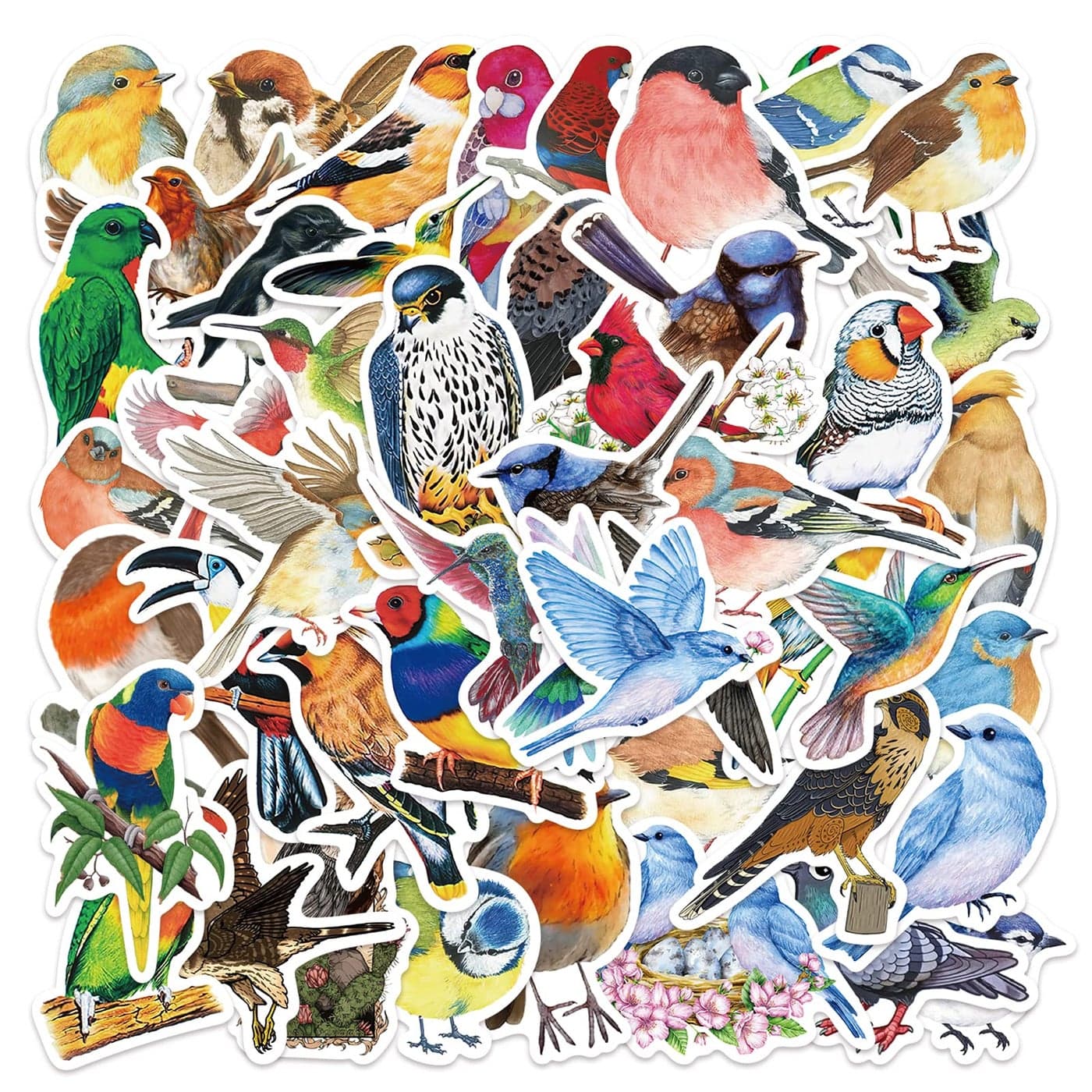 100 PCS Bird Stickers Vinyl Waterproof Bird Stickers for Water Bottles Laptop Notebook Scrapbook Luggage Cell Phone Skateboard Helmet
