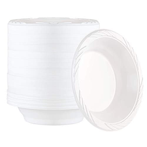 100 Count Disposable 18 ounce White Plastic Soup Bowls