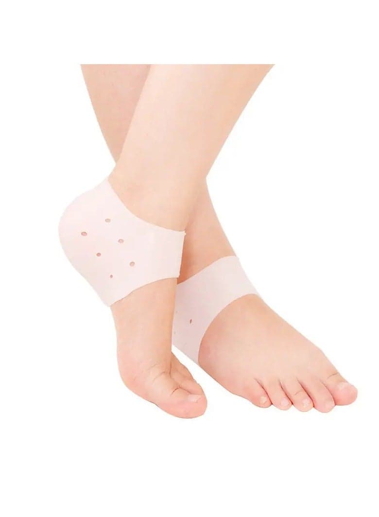 2 pcs pair Gel Heel Protectors Silicone Moisturizing Gel Heel Protect Socks Silicone Gel Guard Dry Cracked Foot Sleeves For Women And Men