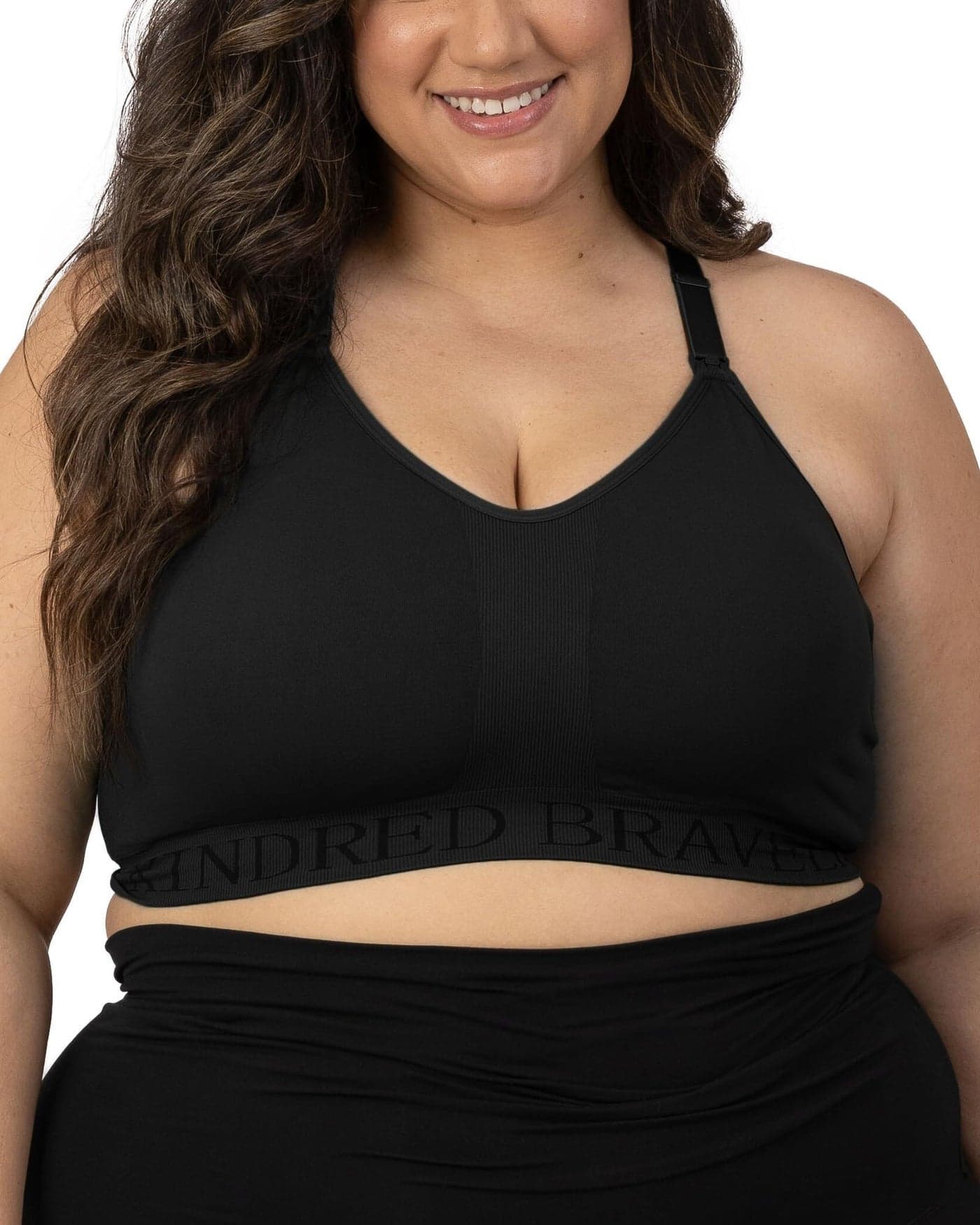 Kindred Bravely Sublime Sports Pumping Bra Hands Free, Adjustable Pumping Bra with EasyClip for All Breast Pumps (Black, Large-Busty)
