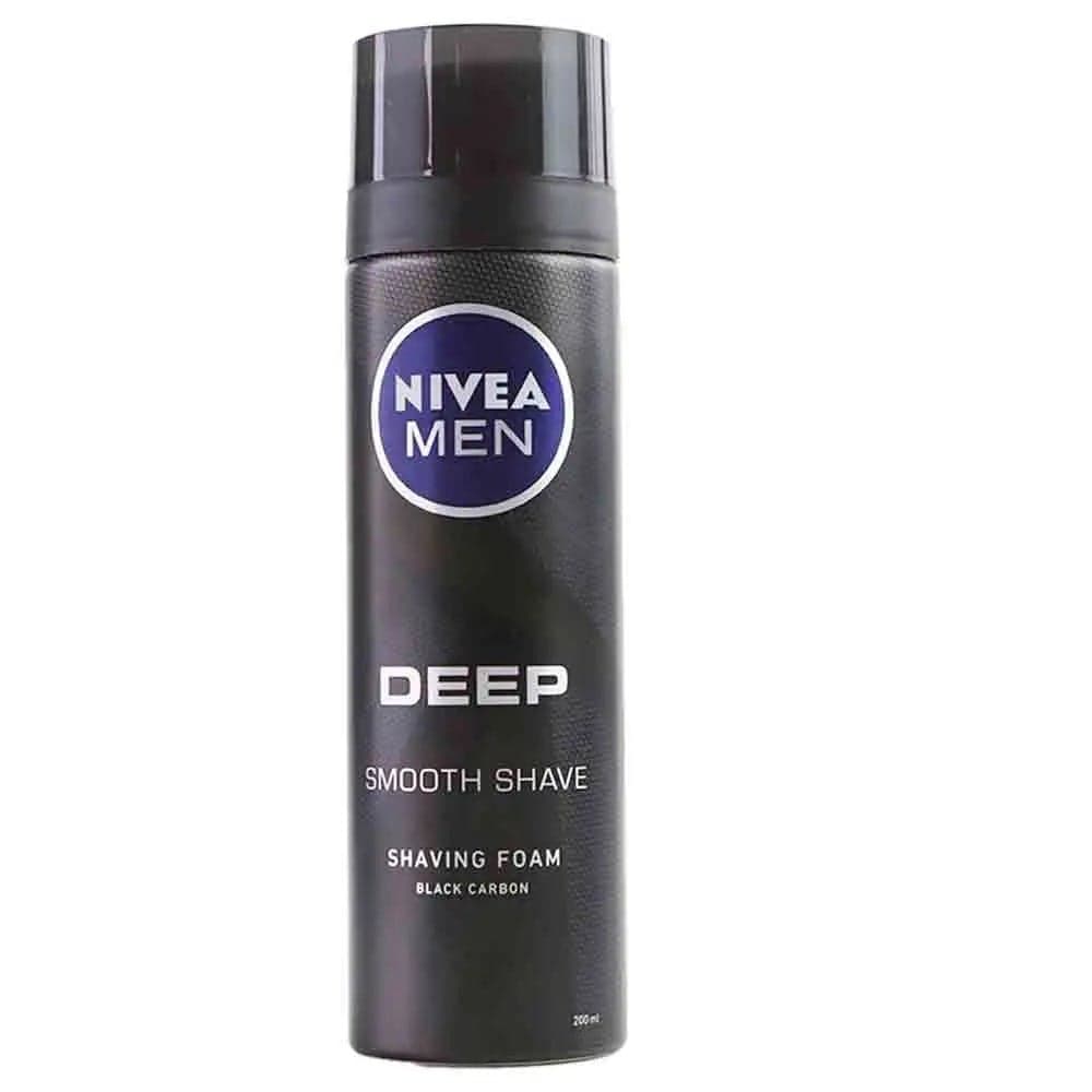 Nivea Men Deep Smooth Shave, Shaving Foam With Black Carbon - 200ml
