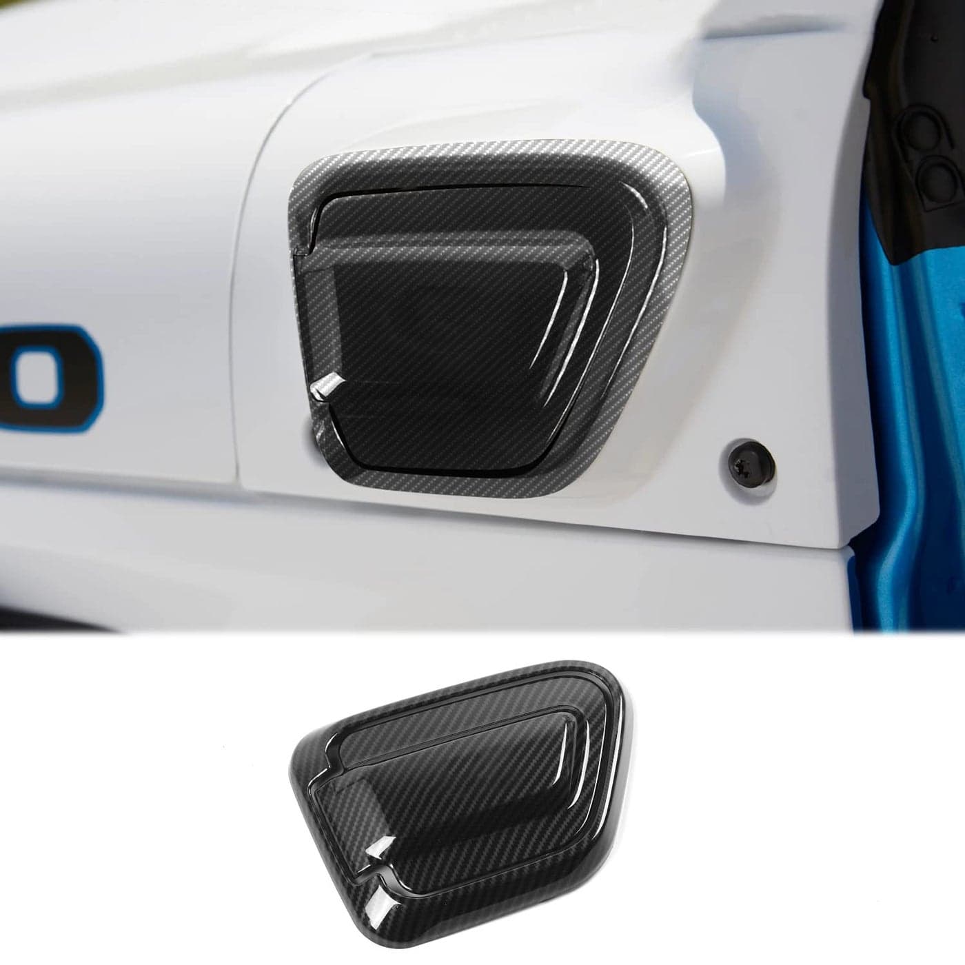 JWWY Charging Cover Trim Charging Port Cover for 20212025 Jeep JL JLU Wrangler 4Xe Exterior Accessories Carbon Fiber