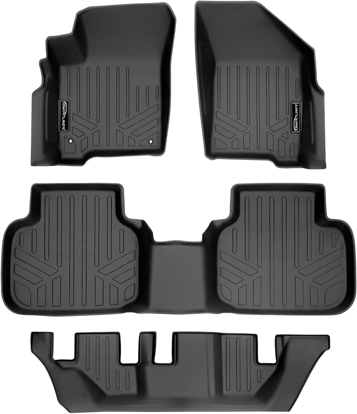 MAX LINER A0198/B0198/C0198 3 Row Floor Mats Set for 2012-2018 Dodge Journey - Black