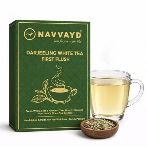Navvayd Darjeeling White Tea First Flush | Single Estate Whole Leaf | Premium White Tea from India | 100g