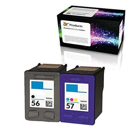 OCProducts Refilled Ink Cartridge Replacement 2 Pack for HP 56/57 - PSC 1315/2410/1110/2175 - Officejet 6110/Deskjet 450/Photosmart 7150/7260 Printers (1 Black 1 Color)