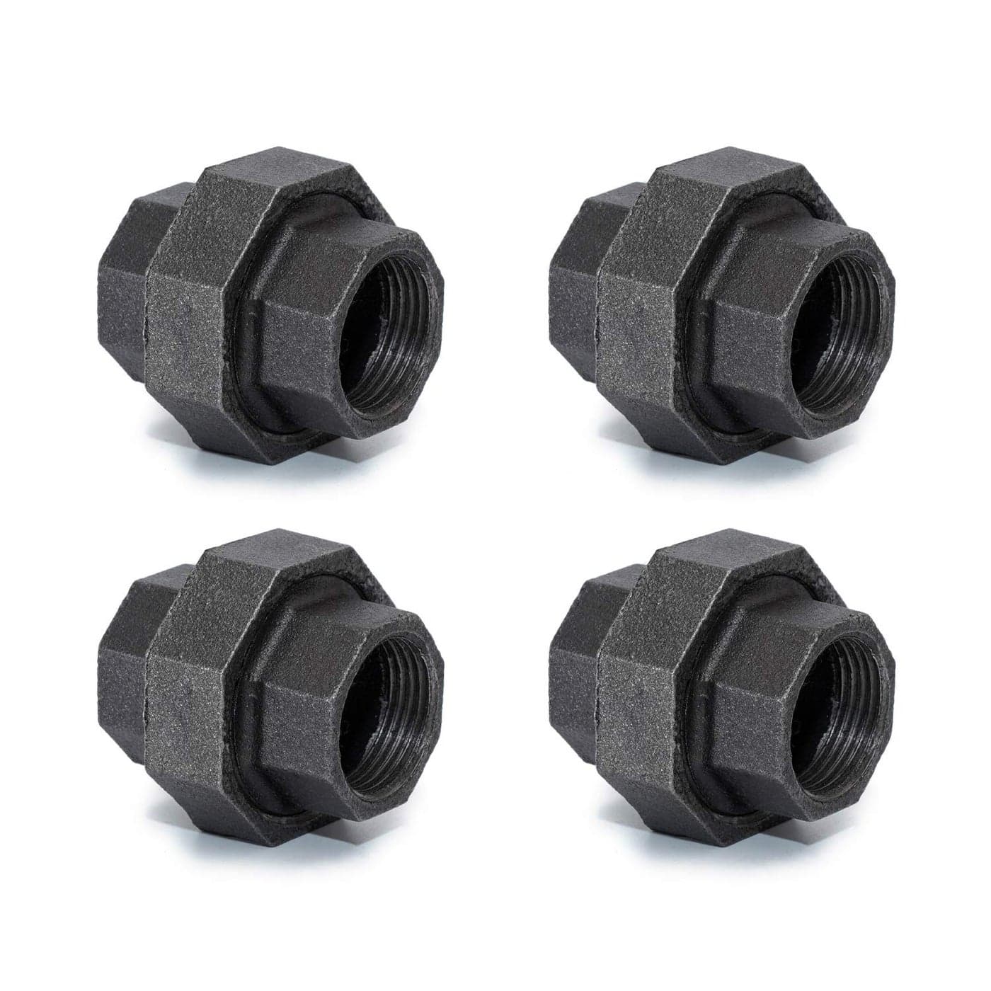 1 Cast Iron Union Home TZH 4 Pack 1 Industrial Malleable Female Pipe Fitting Union for Industrial Vintage Style DIY ProjectFurnitureShelving Decoration 4 1