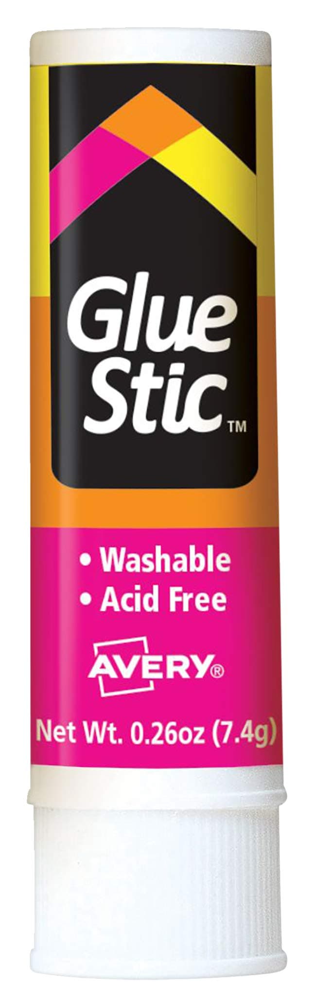 Avery Glue Stic White 026 oz Washable Nontoxic Permanent Adhesive 1 Glue Stick 00161