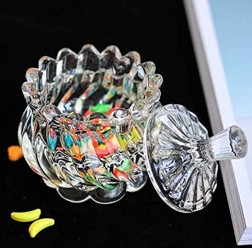 Glass Bar Kitchen Glass Bowl Pack of 1 Clear and Tray Multipurpose Decorative Serving Fruit Dry Fruits Chocolates Snacks PickleDessert Lotus Shape