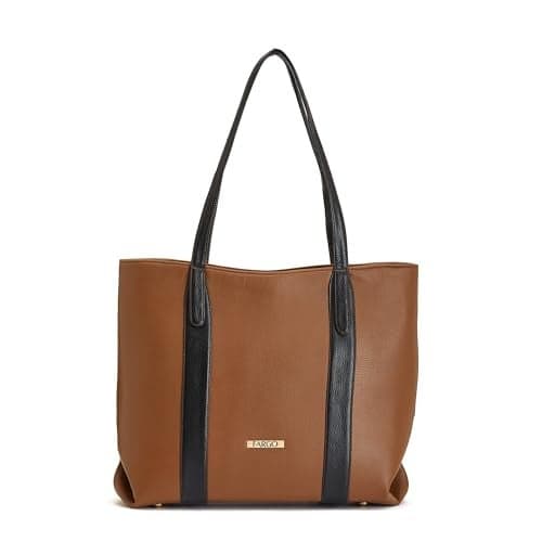 Fargo Capri Tote Bag for Women | Vegan Leather Handbag with Laptop Compartment, Smooth Zip & Premium Look | Stylish Office, College & Travel Tote | Made in India (Tan)