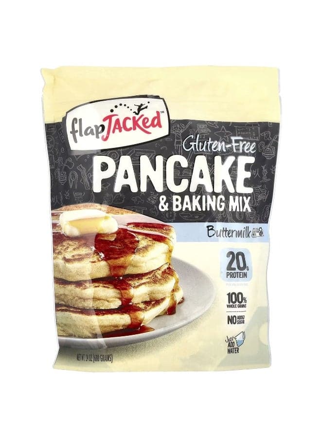 FlapJacked, Gluten-Free Pancake and Baking Mix, Buttermilk, 24 oz (680 g)