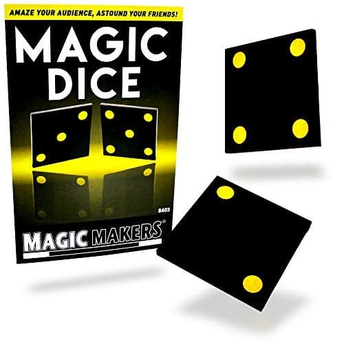 Magic Makers Magic Dice Trick Brilliant Black Dice with Highly Visual Yellow Pips That Mysteriously Change