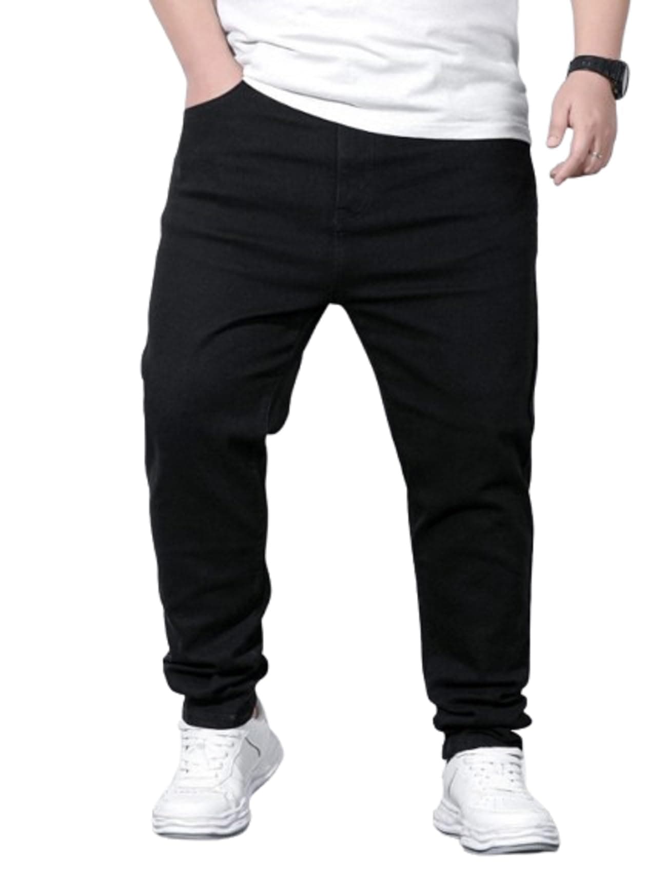Ben Martin Plus Size Jeans for Man || Big Size Stretchable Jeans for Men || Smart Fit Regular Fit Jean's Pants for Men's || Comfortable Cotton Denim Jins Pant for Men:s, Black - 42 (1)