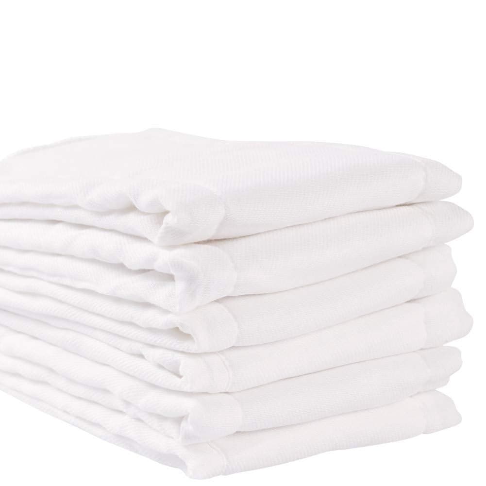 Fasoar Cotton Prefold Cloth Diapers 100 Unbleached Premium Cotton 6 Ply Baby Washable Diapers for Babies to Toddlers MultiUse 1035 lbs6ply 6 Count 01