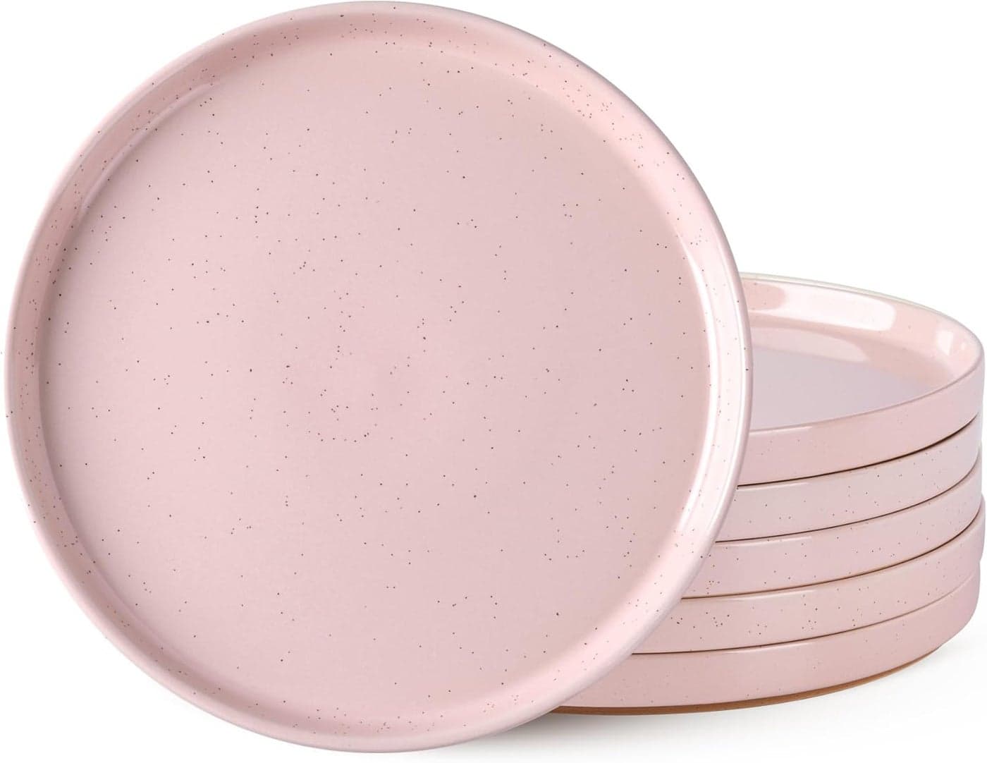 AmorArc Ceramic Dinner Plates Set of 6 1025 Inch Stoneware Plates for KitchenModern Flat Dinnerware Dishes SetMicrowave Dishwasher Safe Scratch ResistantPink