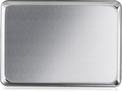 New Star Foodservice Commercial-Grade 18-Gauge Aluminum Sheet Pan/Bun Pan (15 L x21 W x1 H (Two Thirds size) Measure Oven)