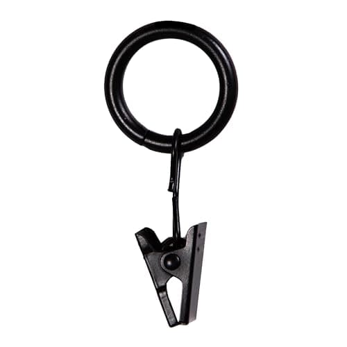 Kenney Petit Window Curtain Clip Rings, 14-Pack, Black