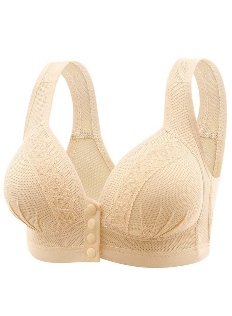 Plus size maternity bra, beautiful back, breast lift, side breast lift, no wire bra, beige
