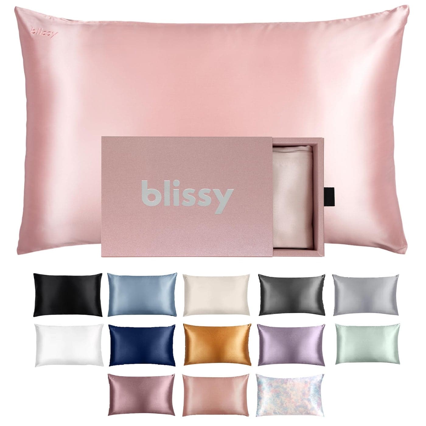 Blissy Silk Pillowcase 100 Pure Mulberry Silk 22 Momme 6A HighGrade Fibers Silk Pillow Cover for Hair Skin Regular Queen King Pink Queen