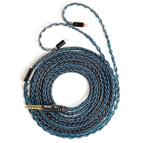 keephifi KBEAR ST12 Plus 2M Blueblack IEM Cable 4.4mm 2PIN Type, 8-Strand 4N OFC Silver-Plated Upgraded Cable for KZ AS10/ZST/ES4/ES3/BA10, CCZ CRA/C10, TRN V80/V20